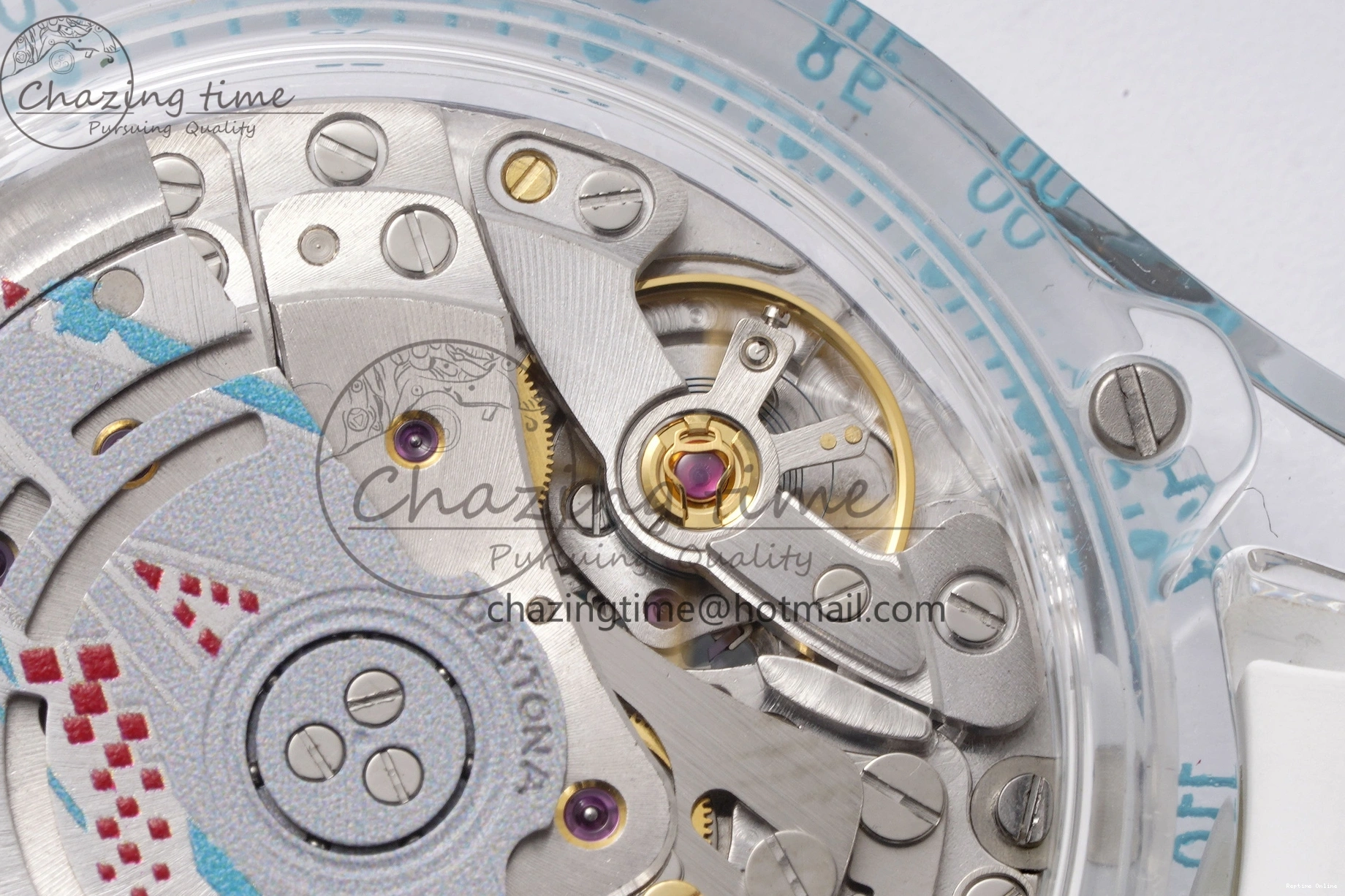 1221 Daytona Transparent IPK Best Edition Transparent Blue Dial on White Rubber Strap SA HighQuality 1969